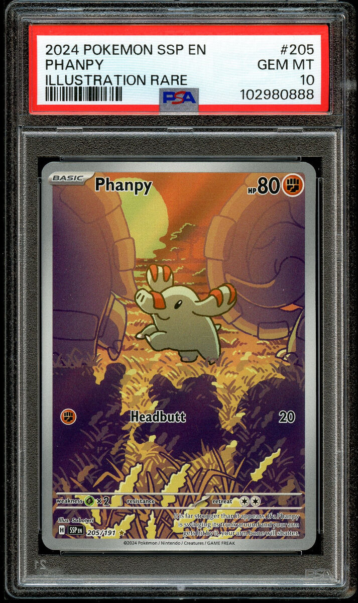 PSA 10 GEM MINT Phanpy Illustration Rare #205 2024 Pokemon PSA 10 GEM MINT Phanpy Illustration Rare #205 2024 Pokemon