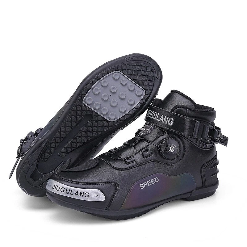 Zapatos de montar de motocicleta con bloqueo automático para hombres Botas de conducción Tenis de fondo Foto 4 de 4