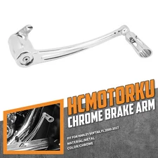 Chrome Brake Arm Lever Foot Peg Pedal For Harley 00-17 Softail Breakout Fat Boy