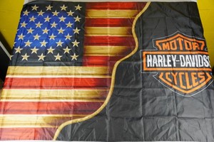 Harley Davidson Motorcycle USA Flag 3x5 ft Banner Garden Garage Sign