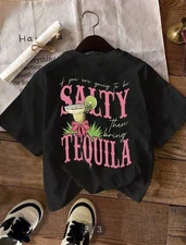 shein women's clothing Tshirt Funny Letter Print 