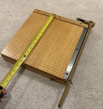 Vintage Ingento No. 1132 Guillotine Paper Cutter 12" Hardwood Cast Iron