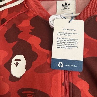RARE Adidas x BAPE A Bathing Ape Men's Tracksuit Red Camo Jacket