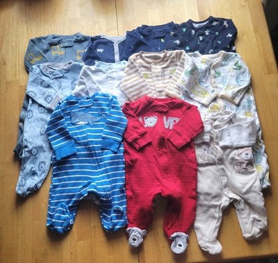Lot Of 11 Baby Boys Size 3 Months Footed Sleepers Pre-owned 