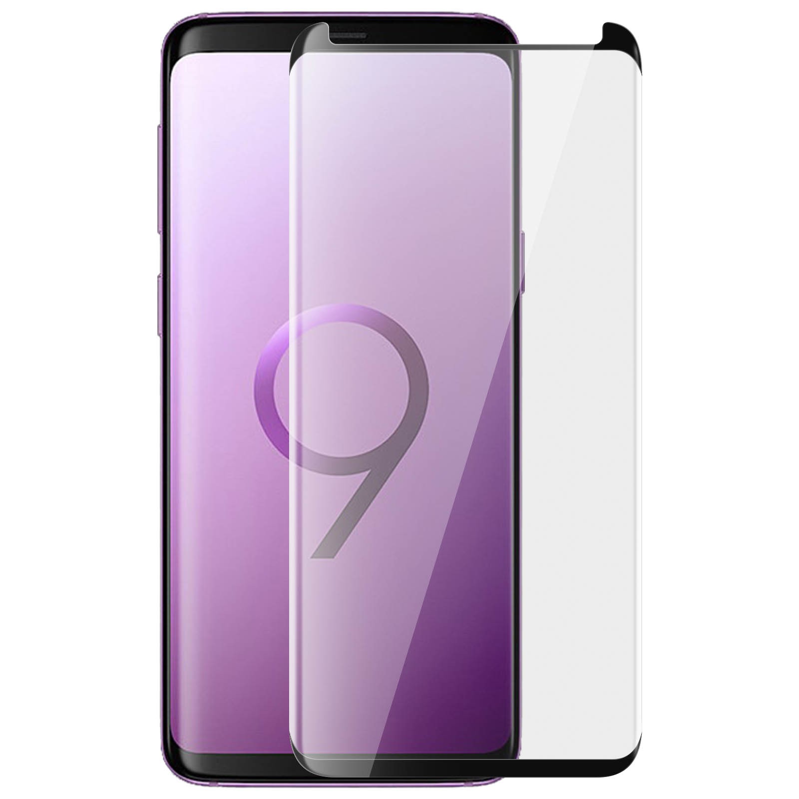 Vitre protection Galaxy S9 premium incurvée contours noirs