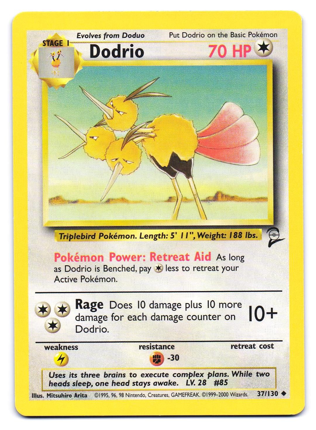 Dodrio 37/130 Uncommon Base Set 2 Pokemon LP