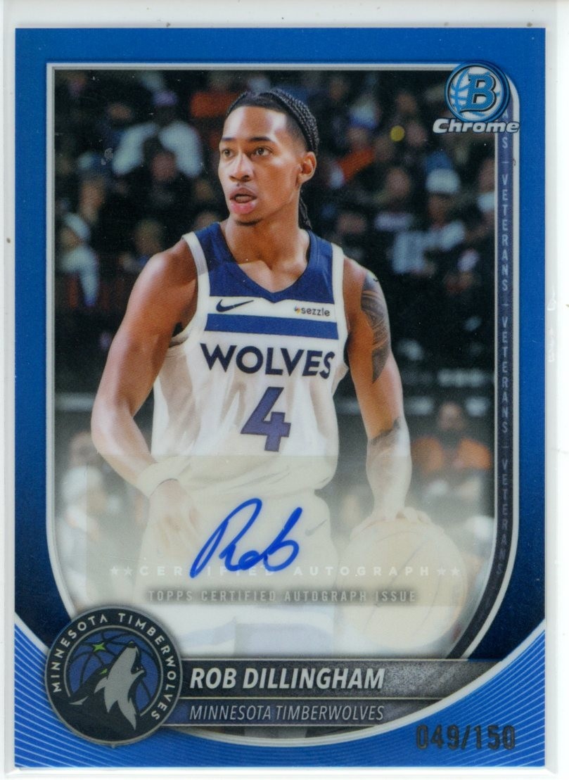 2025-26 Bowman Chrome Rob Dillingham Blue Refractor Auto /150