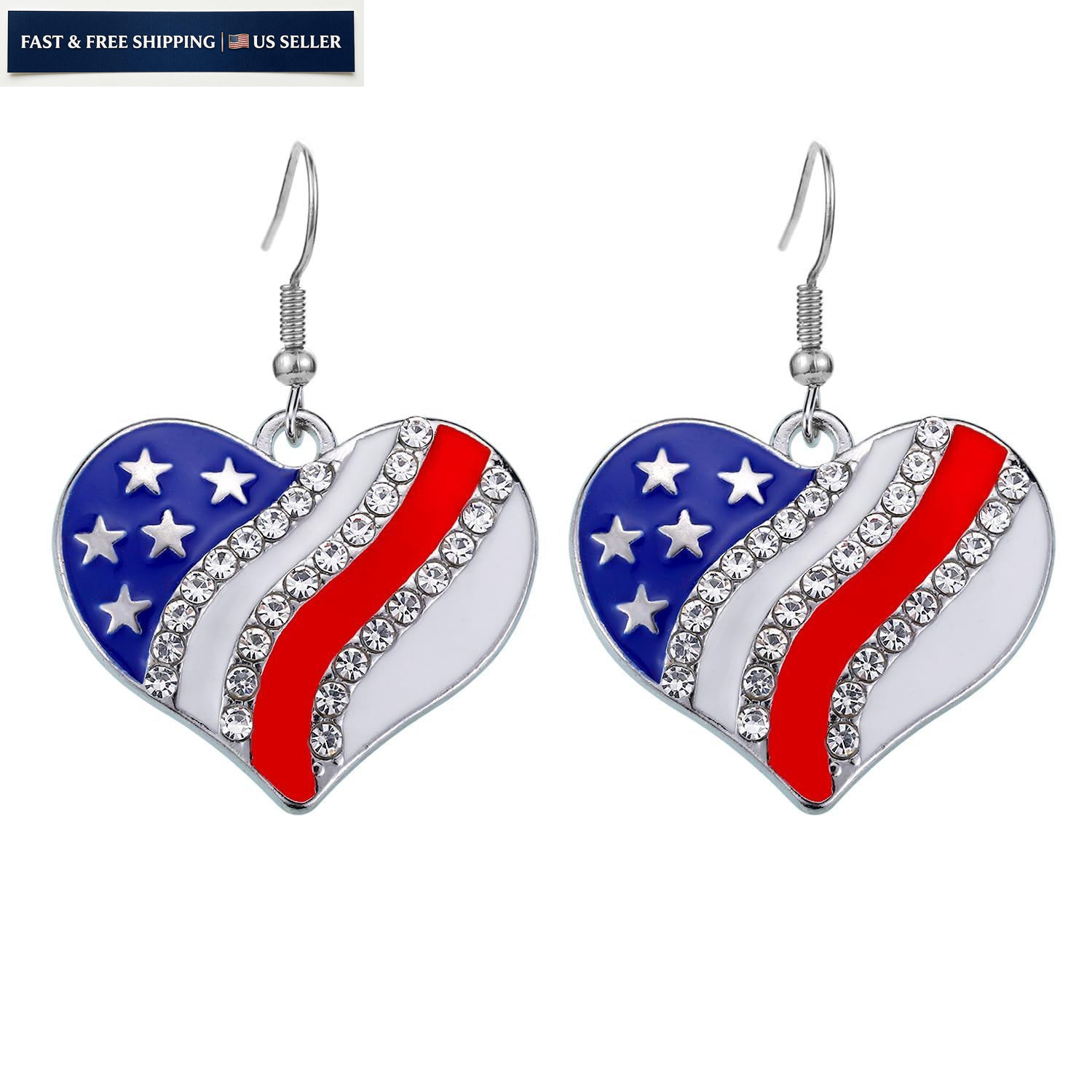 4th of July Patriotic Dangle Earrings for Women,American One Size Fits All, A