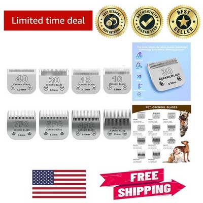 8-Piece Detachable Ceramic Dog Clipper Blade Set for Perfect Grooming Results