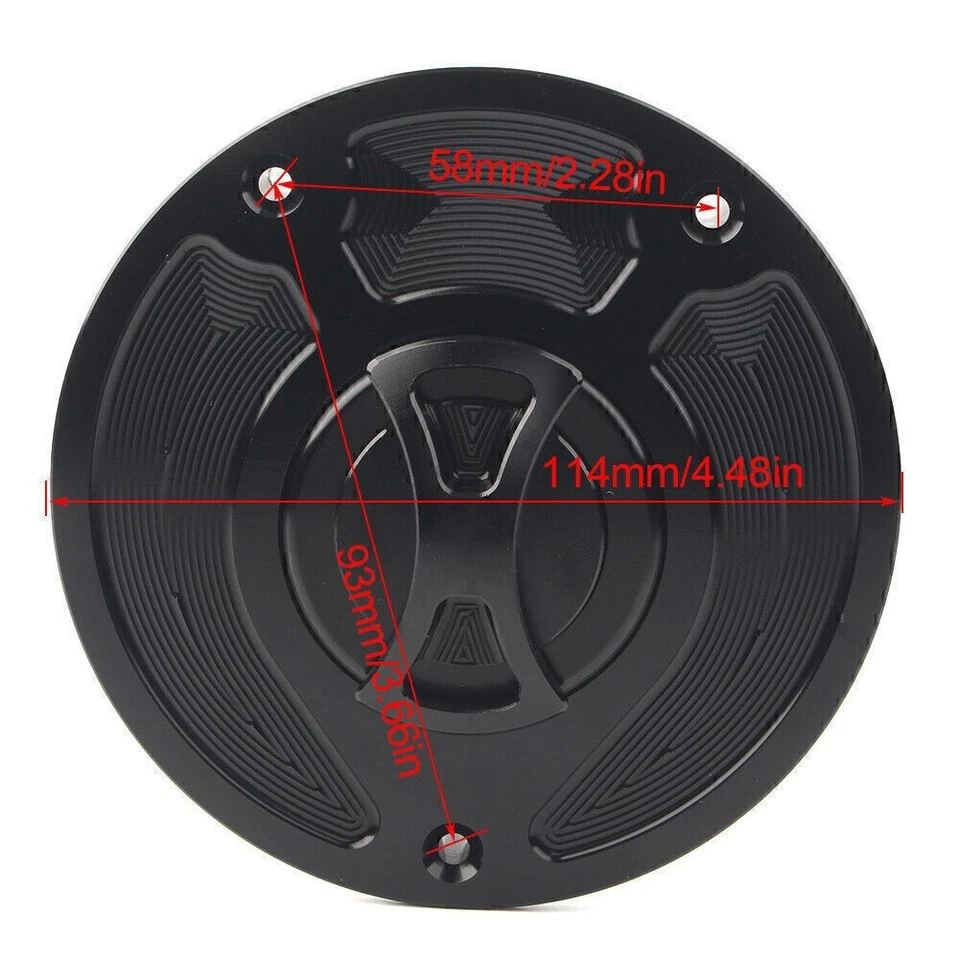 Tampa do tanque de combustível gasolina sem chave ajuste Honda CBR1000RR CBR954RR CBR929RR CBR600RR - Imagem 2 de 4