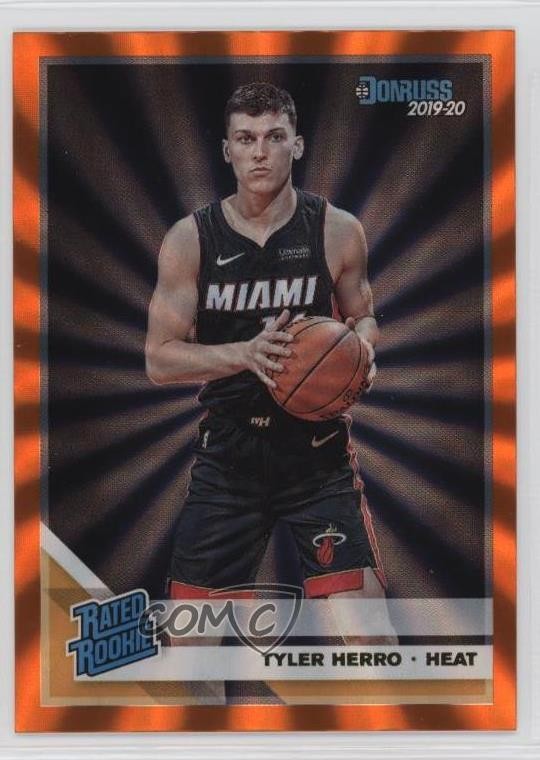 2019-20 Panini Donruss Rated Holo Orange Laser Tyler Herro #212 Rookie RC 1u6