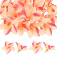 20-Pack Artificial Plumeria Flower Heads 2.4"Fake Plumeria Flowers Champagne Red