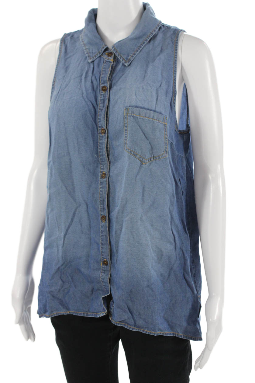 Splendid Women Basic Silk Button-Up Collared Slee… - image 2