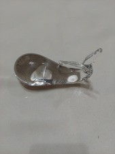 Murano Italy Glass Whale Paperweight Sculpture Clear 5 Inches