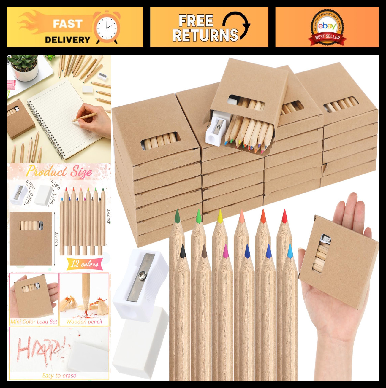 S Set - 3.5in, 12 Colors, Bulk For Kids, School Supplies,