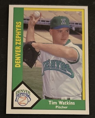 1990 CMC AAA Tim Watkins Minor League Baseball Card #3 Denver Zephyrs Pitcher VG