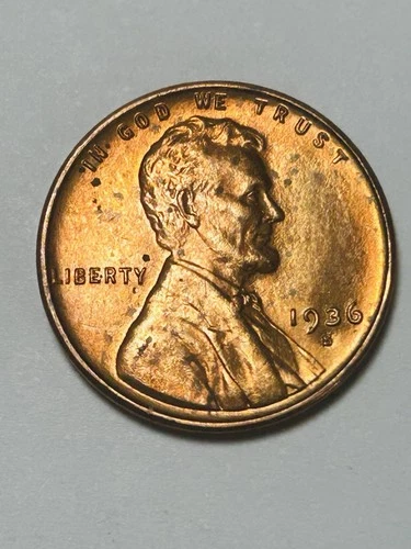 1936-S Lincoln Wheat Penny Cent - Gem BU Red#21
