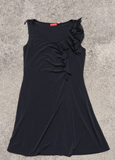 ELLE Little Black Dress Women M Ruffle Mini Sleeveless Summer Party Cocktail LBD