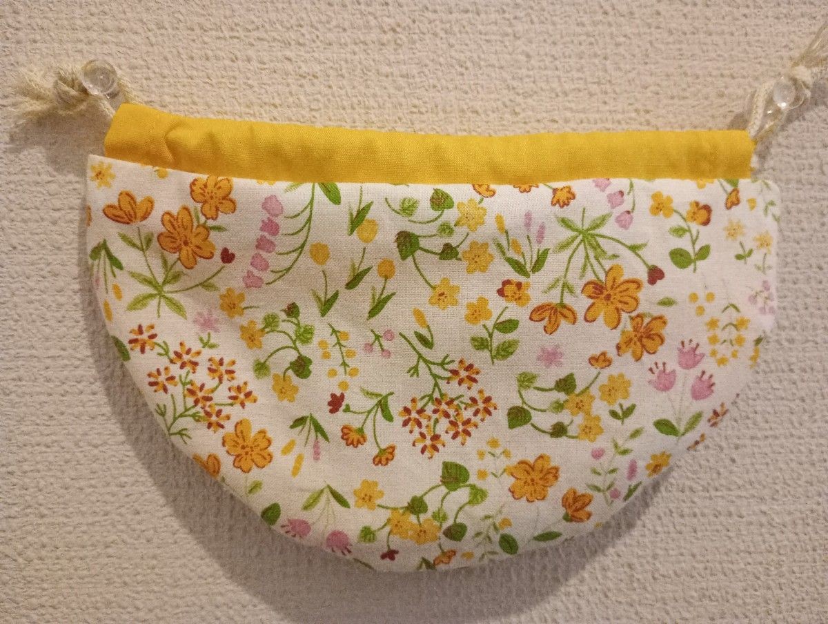 Mini drawstring purse, , small flower pattern, pu… - image 8