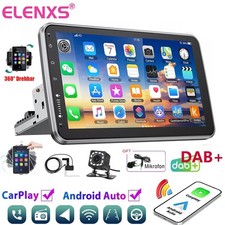 DAB+ Android 15 Carplay Autoradio GPS Navi 1 DIN 360° Drehbar Bildschirm +Kamera