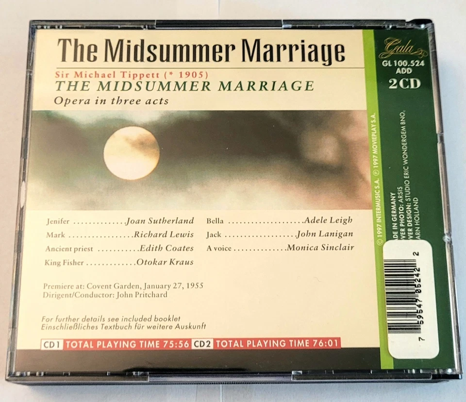 Sir Michael Tippett: The Midsummer Marriage-Joan Sutherland -2CDs W/Booklet 7010 - Image 3 of 3