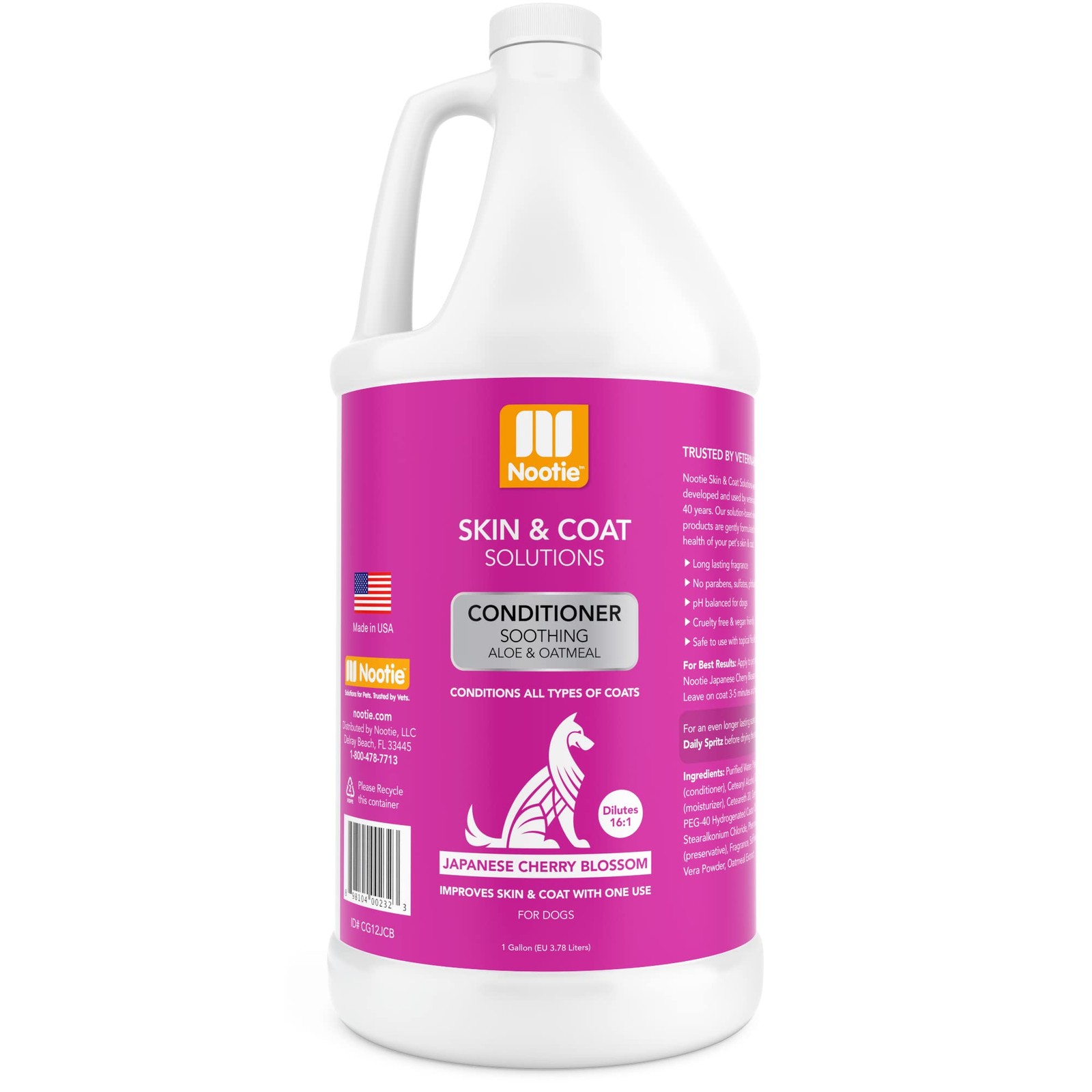 Nootie Soothing Aloe Oatmeal Pet Conditioner, Japanese Cherr
