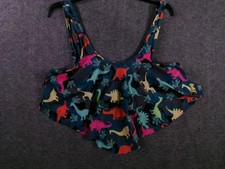 Tankini Top Youth XXL Dinosaur Print Flounce Swim Top Multicolor Lined