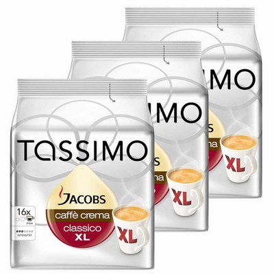 TASSIMO JACOBS Caffè Crema Classico XL,Kaffee, KAPSEL, Röstkaffee, 3x16 T-DISCS
