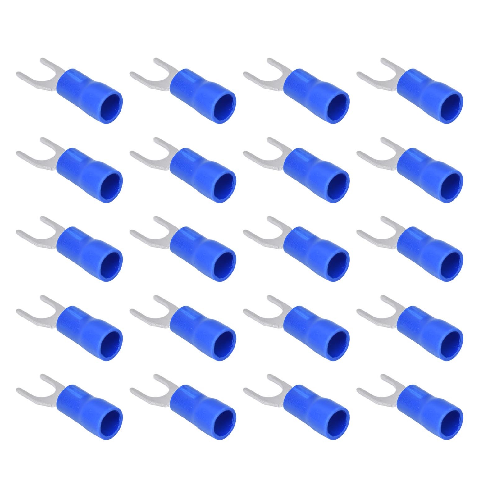 50Pcs Fork Terminals Insulated Spade U Type Wire Connector 12‑10AWG Cable Crimp