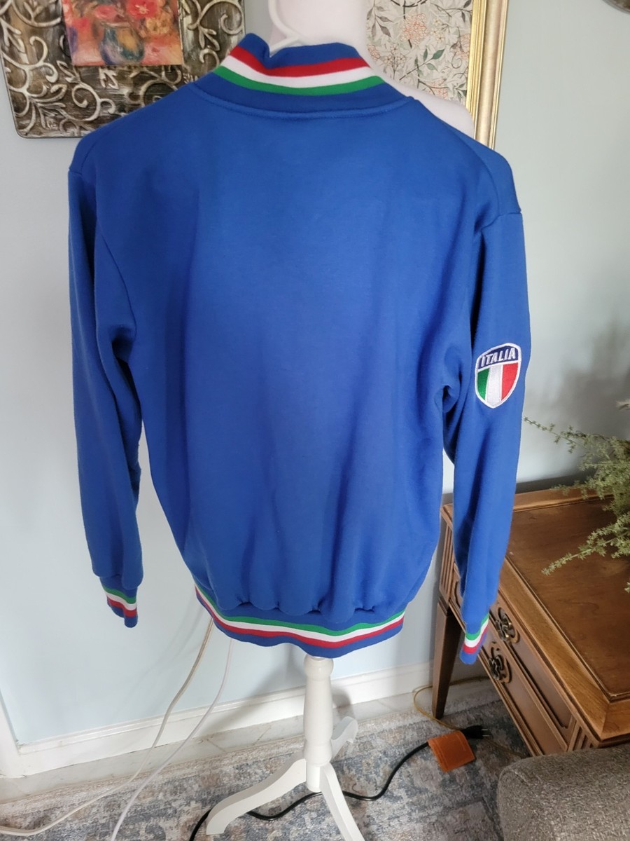 Italy National Team Blue Zip-Up Jacket S Italian Flag Colors