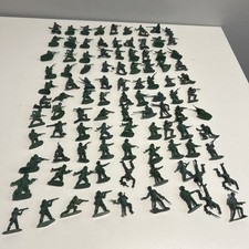 Vintage Lot Of 99 Plastic Army Men Toys Multi Green Colors