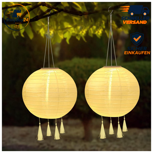 Solar Lampions Wetterfest 25Cm 2 StüCk Solarlaterne FüR AußEnbereich Outdoor-image