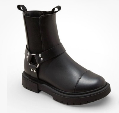 Kids' Art Class Crosby Harness Moto Boots - Black Size 1