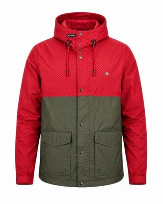 LRG Lifted Research Group Jacket Mens 3XL Hooded Colorblock Streetwear Red