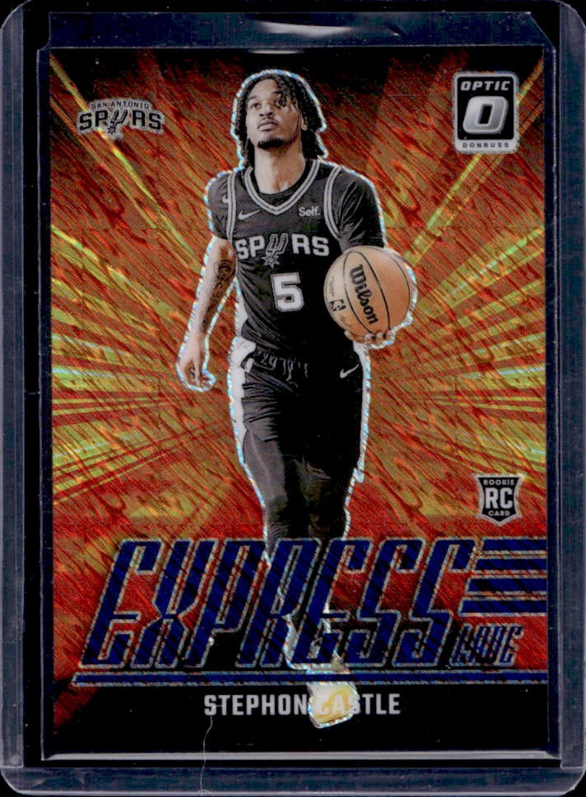 2024-25 Donruss Optic Stephon Castle Express Lane RC Purple Shimmer #1 Spurs