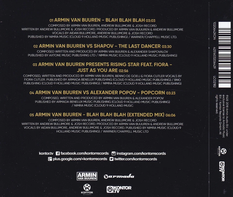 ARMIN VAN BUUREN - CD ( EP ) - Blah Blah Blah - Bild 2 von 2