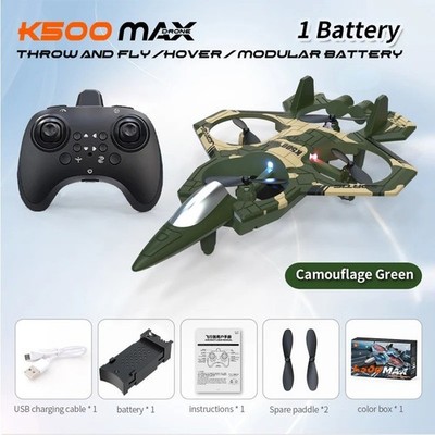 JCMO K500MAX RC Glider Jet Plane 2.4G Stunt Foam Fighter with LED Light