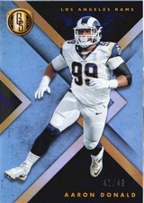2018 Panini Gold Standard Football Card Platinum #128 Aaron Donald 41/49