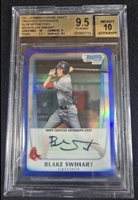 2011 Blake Swihart Bowman Draft Rookie Blue Refractor Auto #BSW GEM MINT 9.5 #43