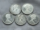 Lot of 5 - 1965 CANADIAN SILVER DOLLARS  2656