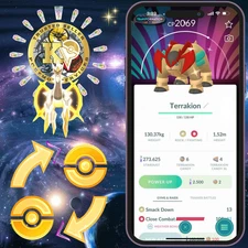 Pokémon PTC—TRADE — Shiny Terrakion—Tales Of Transformation Background—Digital♻️