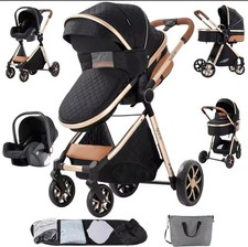 Passeggino Nero con Accessori Inclusi + Borsone Mamma In Omaggio