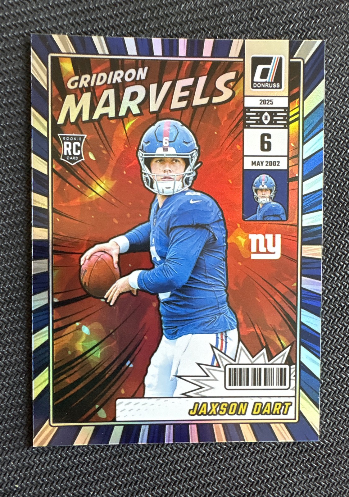 2025 Donruss Gridiron Marvels Jaxson Dart #GM-JDT Giants Rookie RC