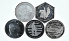 Lot 5 VINTAGE 1 Oz Silver Bars/Rounds Art Bars Collection Poured .999 *536