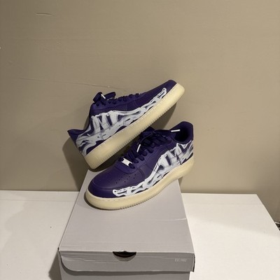 Nike Air Force 1 Low '07 QS Purple Skeleton Halloween   CU8067-500 Size 12 