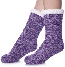 Womens Winter Slipper Socks, Grippers, Super Soft Warm Cozy Fleece Lined Fuzzy