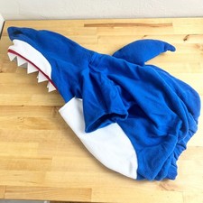 Shark Costume Hooded Fleece Blue Fin Animal Cosplay Kid's Large Halloween