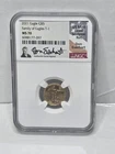 2021 $5 Gold American Eagle coin, graded MS 70 by NGC with a hand-signed...