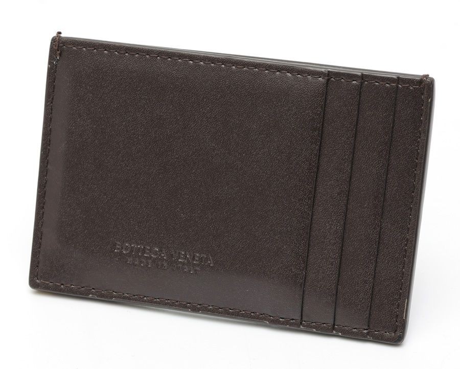 Bottega Veneta Cassette Credit Card Case Leather Dark Brown Unisex thumbnail 2