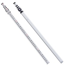 20 Foot Aluminum Telescopic Leveling Rod 6 Piece 1/10ft Graduation Dual Readout